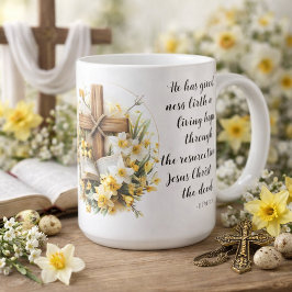 Taza De Café 1 Peter 1:3 Living Hope Scripture Art