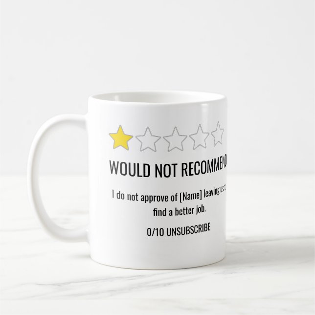 Taza De Café 1 Star Review Coworker Leaving Mug (Izquierda)