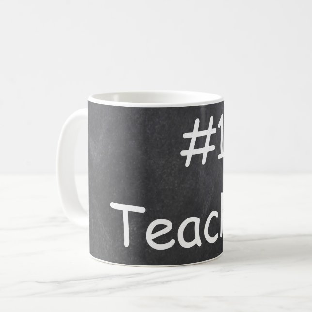 Taza De Café #1 Teacher Chalkboard Diseño Idea de Regalo (Anverso izquierdo)