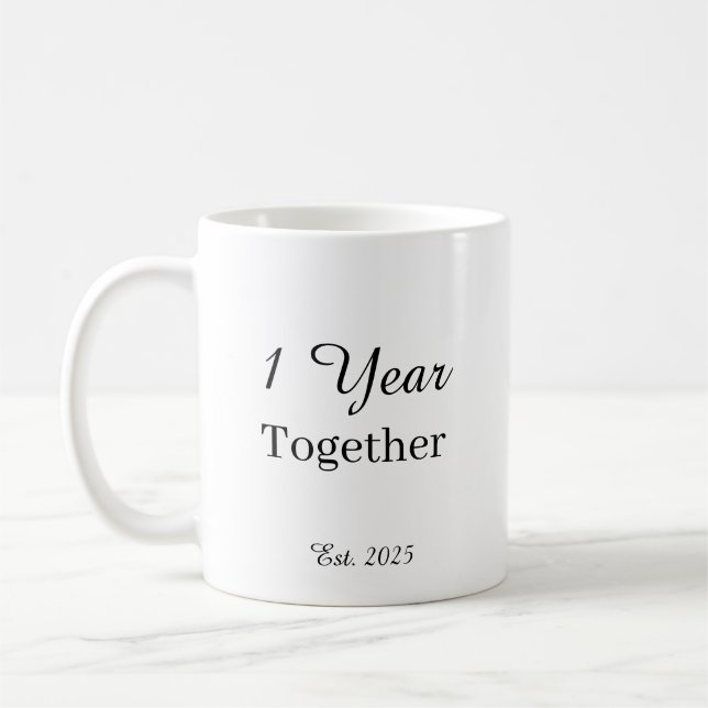 Taza De Café 1 Year Anniversary Mug – First Wedding Anniversary (Izquierda)