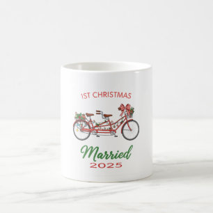 Taza De Café 1er Navidad Casados 2025   Pareja Recién Casada