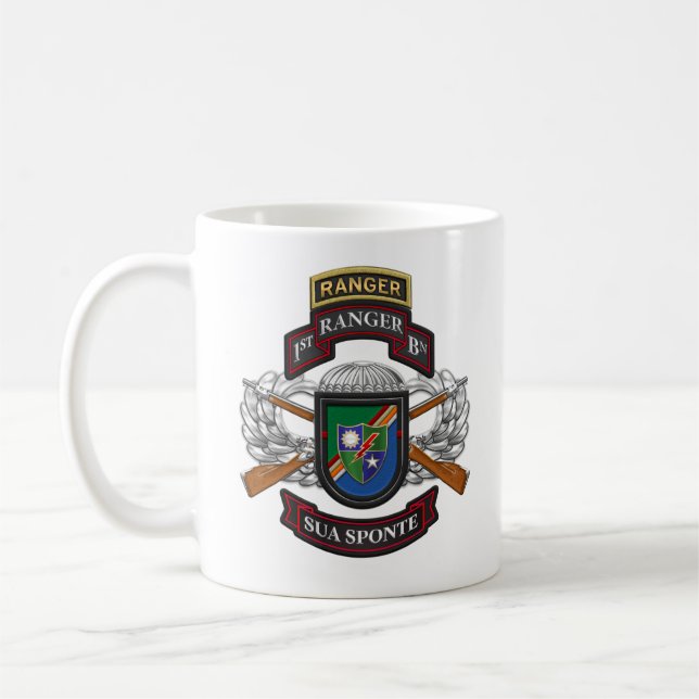 Taza De Café 1er Ranger Battalion BERET FLASH DUI SSI RANGER T- (Izquierda)