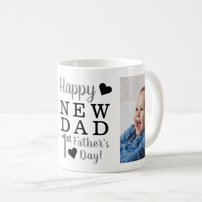 Taza De Café 1ra foto feliz del papá del día de padre nueva (Anverso derecho)