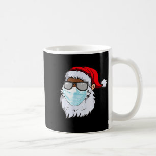 Taza De Café 2020 Papá Noel con mascarilla negro afroamericano 