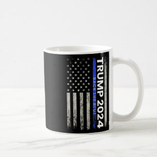 Taza De Café 2024 En La Línea Azul Delgada Policía Estadouniden