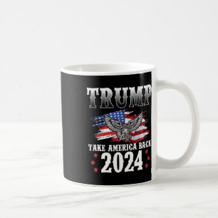 Taza De Café 2024 Recuperar la bandera estadounidense de Trump 