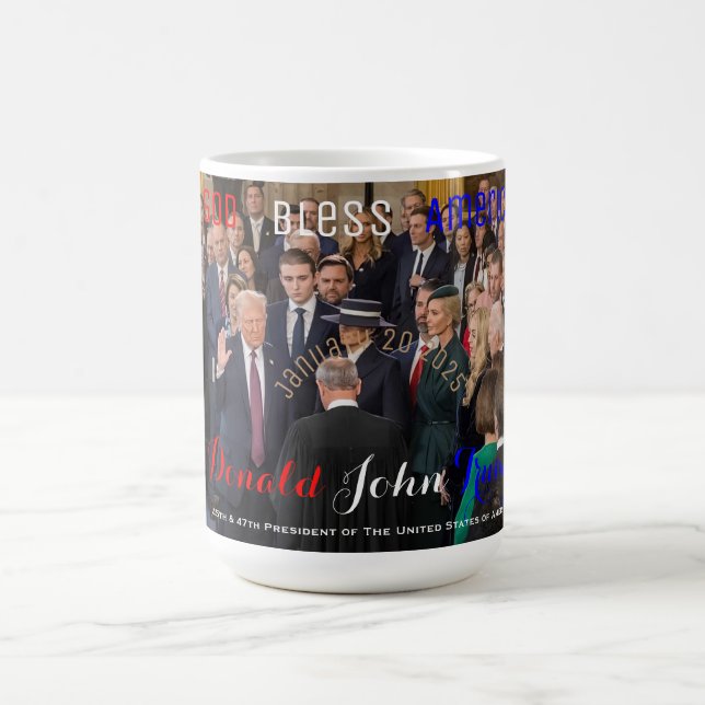 Taza De Café 2025: Dando juramento a Donald Trump (Centro)