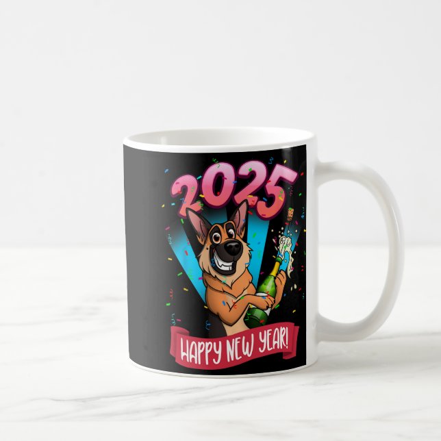 Taza De Café 2025 Happy New Year German Shepherd Edition  (Derecha)