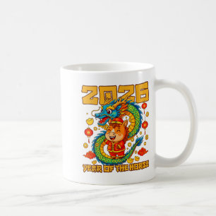 Taza De Café 2026 Año del Caballo Dragón Feliz Año Nuevo Chino