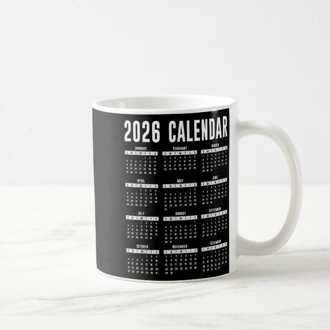 Taza De Café 2026 Calendar Shirt 26 Calendar 2026  (Derecha)