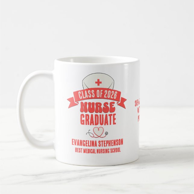 Taza De Café 2026 Custom Nurse Graduate Gift for Nursing Grads (Izquierda)