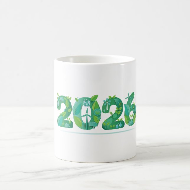 Taza De Café 2026 Eco Green Energy Concept  (Centro)