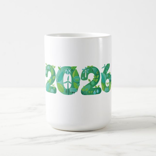 Taza De Café 2026 Eco Green Energy Concept  (Centro)