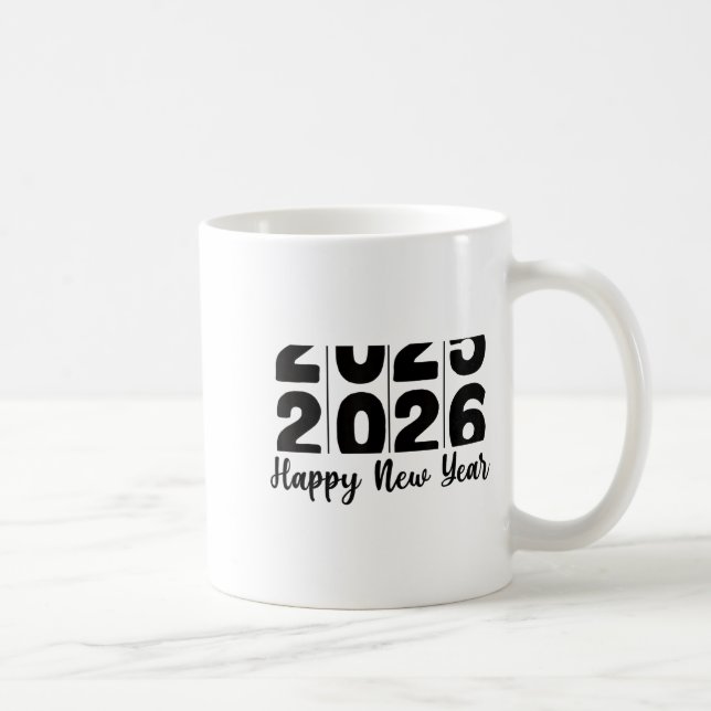 Taza De Café 2026 Happy New Year Bold Numbers Celebration Party (Derecha)