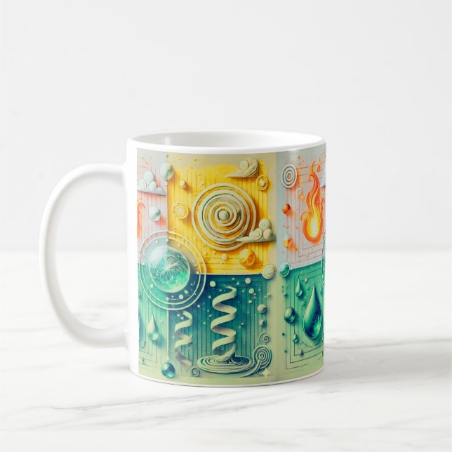 Taza De Café 2026 Modern Four Elements Wall Art (Izquierda)