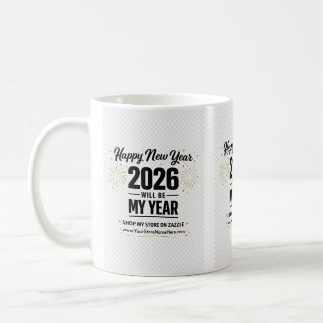 Taza De Café 2026 New Year Greeting Card (Izquierda)