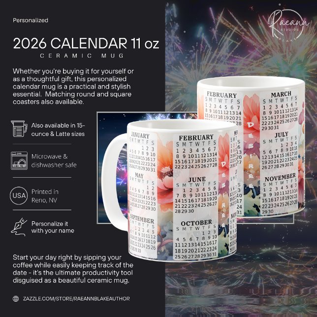 Taza De Café 2026 Personalizado 11 oz. Mugre cerámica del calen (Subido por el creador)