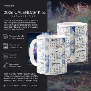 Taza De Café 2026 Personalizado 11 oz. Mugre cerámica del calen