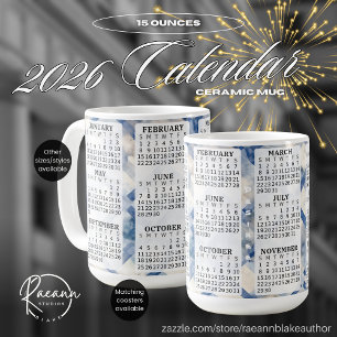 Taza De Café 2026 Personalizado 15 oz. Mugre cerámica del calen