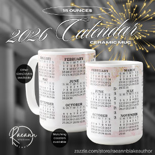 Taza De Café 2026 Personalizado 15 oz. Mugre cerámica del calen