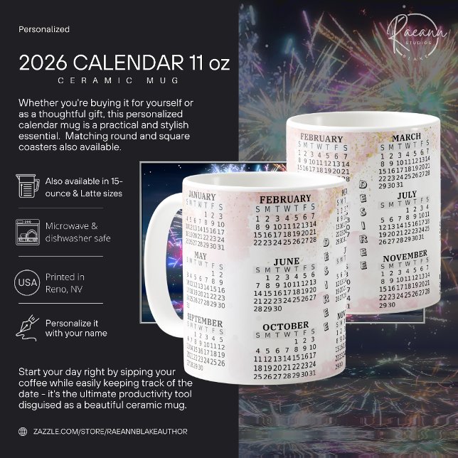 Taza De Café 2026 Personalizado Calendario 11oz Cerámica Mug (Subido por el creador)