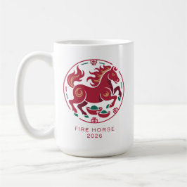 Taza De Café 2026 Year of the Fire Horse Chinese Zodiac Luck