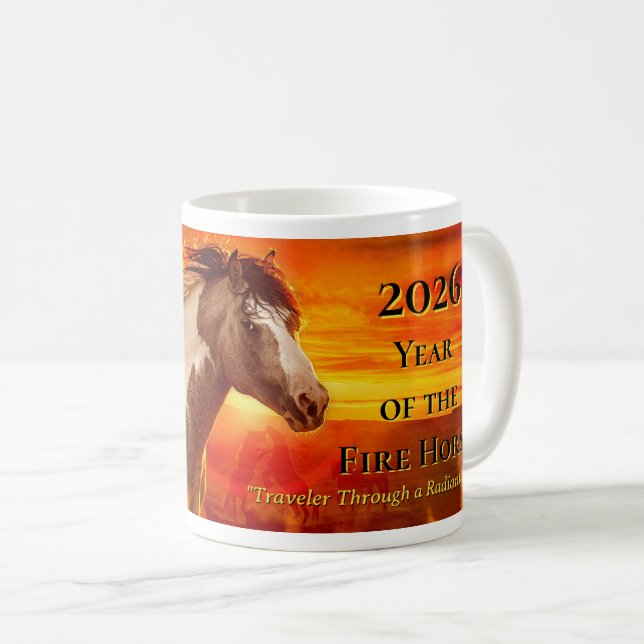 Taza De Café 2026 Year of the Fire Horse - Traveler (Anverso derecho)