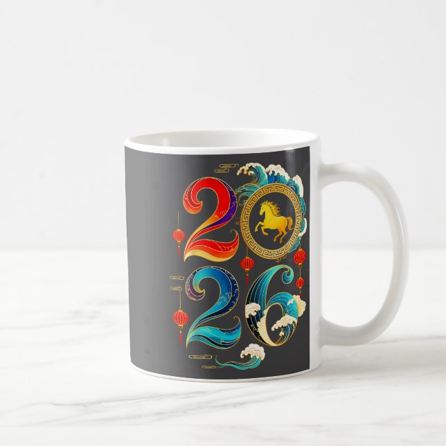 Taza De Café 2026 Year Of The Horse Lunar Chinese New Year 2026 (Derecha)