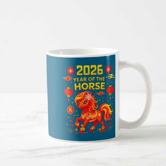 Taza De Café 2026 Year Of The Horse Lunar New Year 2026 Chinese (Derecha)