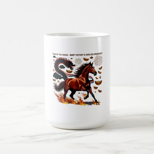 Taza De Café 2026 Year of the Horse Triumph, Lunar Zodiac Gift (Centro)