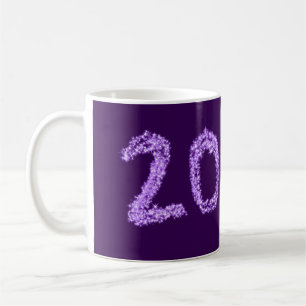 Taza De Café 20.º feliz aniversario añada pareja fecha púrpura