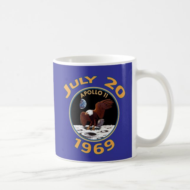 Taza De Café 20 de julio de 1969 misión de Apolo 11 en la luna (Derecha)