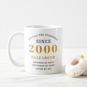 Taza De Café 21º cumpleaños personalizado 2000 Elegant Añadir n