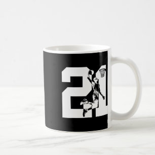 Taza De Café 21 Años Número 21 Boceto 21 Cumpleaños 