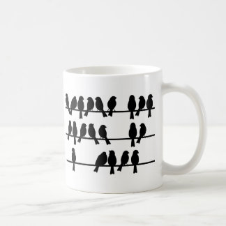 Taza De Café 21 pájaros en un alambre