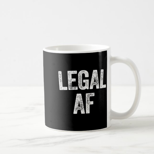 Taza De Café 21st Birthday Legal Af Long Sleeve  (Derecha)