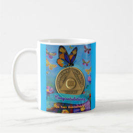 Taza De Café 23 años AA Coin felicita a las mariposas