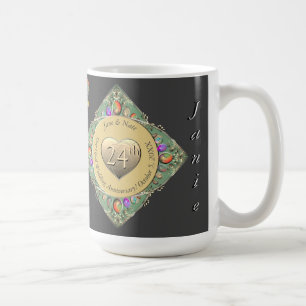 Taza De Café 24.º Aniversario del Boda OpalToalla