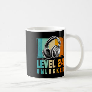 Taza De Café 24.º Nacimiento Niño Video Gamer Nivel 24 Bo desbl