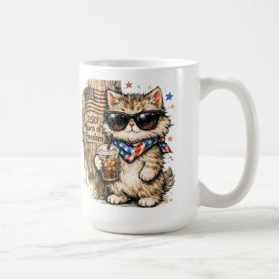 Taza De Café 250º Aniversario USA Gato Patriótico Café Helado