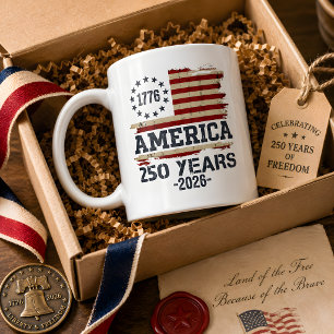 Taza De Café 250 aniversario usa Patriótico 1776 independencia