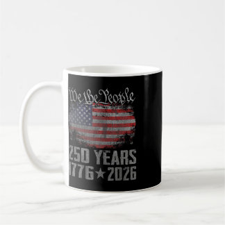Taza De Café 250 años 1776 2026 Bandera americana vintage 250º