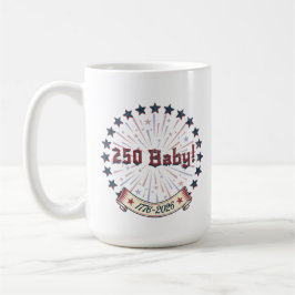 Taza De Café 250 Baby America 250 Patriotic Fireworks Design