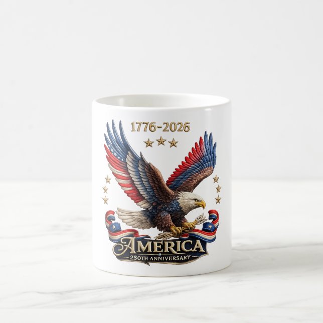 Taza De Café 250th Anniversary America Patriotic Eagle 2026  (Centro)