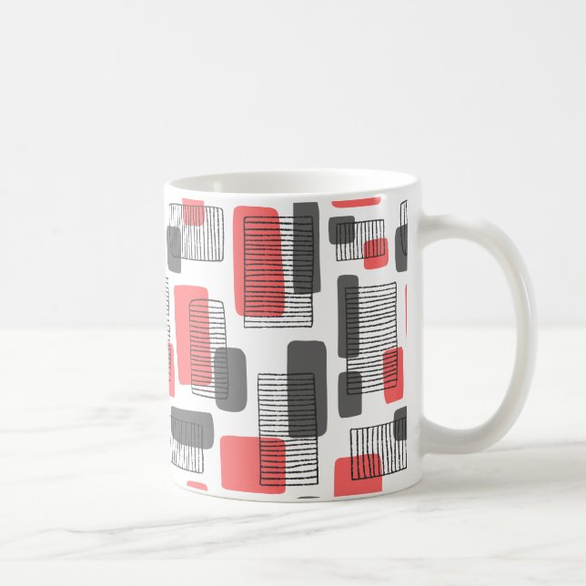Taza De Café 251215 - Rosa y gris tropical (Derecha)