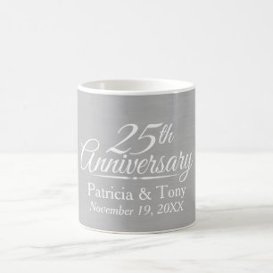 Taza De Café 25.º aniversario Boda personalizado