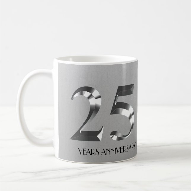 Taza De Café 25° Aniversario de la Plata Metálica (Izquierda)