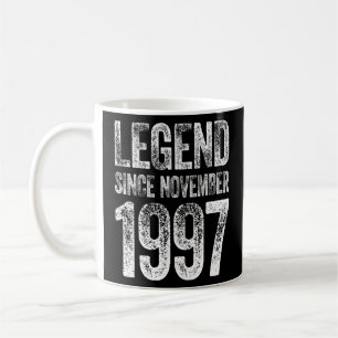 Taza De Café 25 Aniversario de Noviembre Nacido 25 años de leye