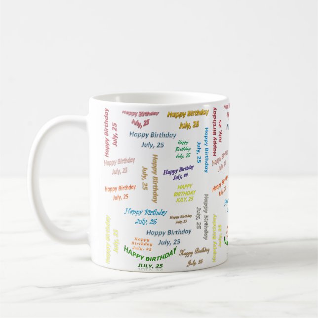 Taza De Café 25 de julio, cumpleaños Mug (Izquierda)