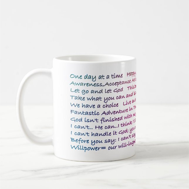 Taza De Café 25 Lemas de recuperación (Izquierda)